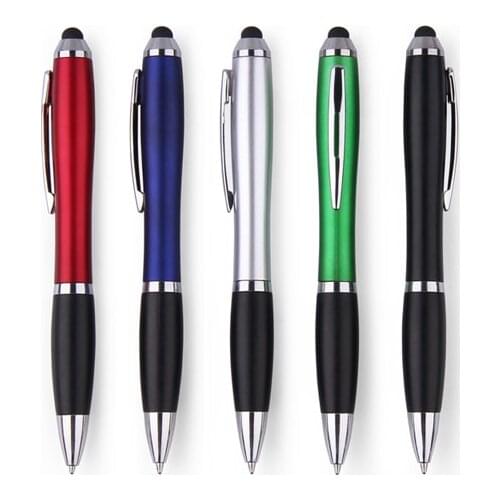 Free 1 Color Logo 1500pcs/lot Metallic Color Touch Screen Stylus Ball Pen with Customized Logo Advertising Gift Promotional Pens