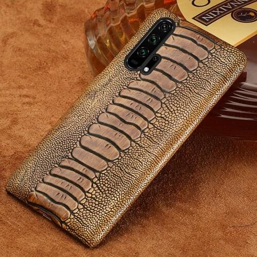 Genuine Leather Ostrich Grain Cover Case For Honor 20 Pro 10i 20i 30S 30 Pro 10 9 Lite For 10X 9X 8X Note 10 V30 Pro V20 V10 V9