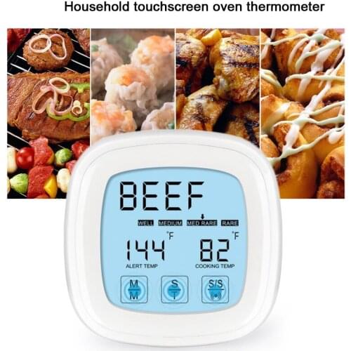 Touchscreen Digital Meat Thermometer with 2 Stainless Steel Temperature Probes Kitchen Cooking BBQ Timer Temperature Alarm Tools