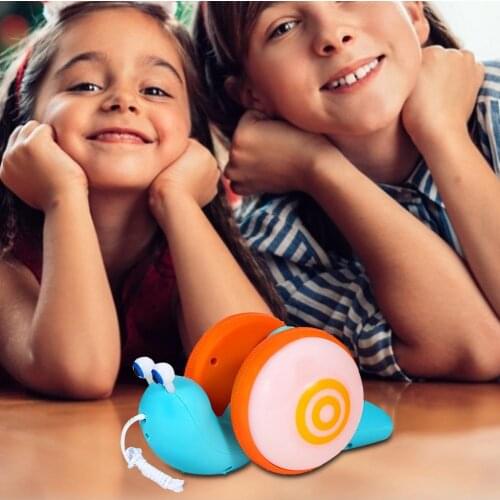 Toddler Walking Snail Toy Animal Push Pull Toy With Pull String Music And Cool Lights For Kid XMAS Gifts Education Fidget Toys