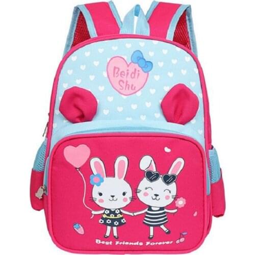 Kids Cute Rabbit School Bags Children Cartoon Backpack Girls Boys Animal Rucksack Kindergarten Back Pack High Capacity Book Bag