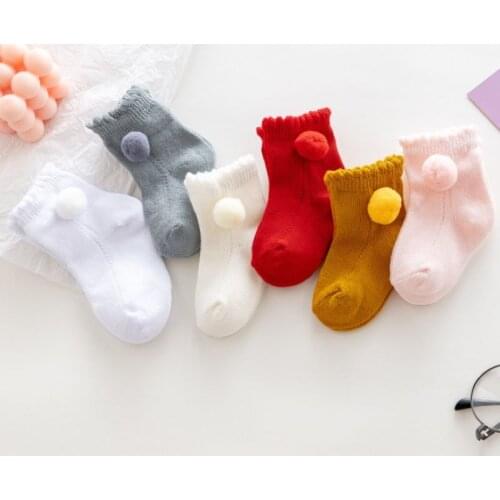 Breathable Cotton Newborn Socks Spring Autumn Baby Sock Solid Color Princess Baby Girl Socks Infant Anti-slip Short Socks 0-5Y