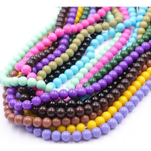 Smooth Round 12mm Baking Paint Glass Loose Beads Spacer Beads Varnish Plastic Acrylic DIY Bracelet Necklace Jewelry Making A61
