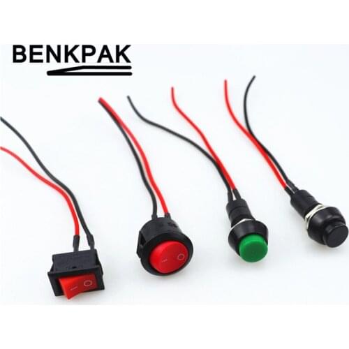 Push button switch car circuit wire speaker electrical rocker switch wire cable