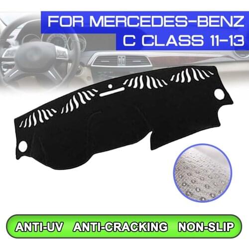 Car Dashboard Mat Anti-dirty Non-slip Dash Cover Mat UV Protection Shade Sticker for Mercedes Benz C Class 2011 2012 2013