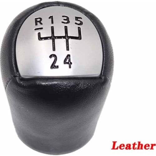 Leather 5 Speed Car Gear Shift Knob Shifter Knob For Renault Clio II Twingo Kangoo Logan Espace Kangoo Express Laguna Megane
