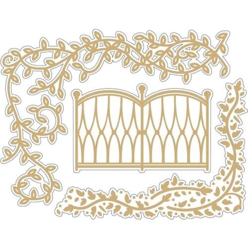 Vine Door Bar Hot Foil Plate Metal Cutting Dies DIY Embossing Die Cut Scrapbooking Stencils Hot Stamping Foil 2020 Cutting dies