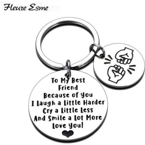Best Friend Birthday Christmas Gifts for Women Men Girl Boy Sister Brother Thank You Gift for BFF Bestie Friendship Key Chain