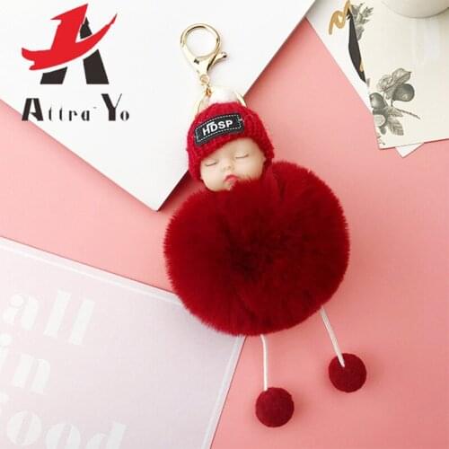 Cute bag accessories doll hair ball pendant wool plush chain handbag pendant handmade travel obag locks Handle Ornament CC1393/q