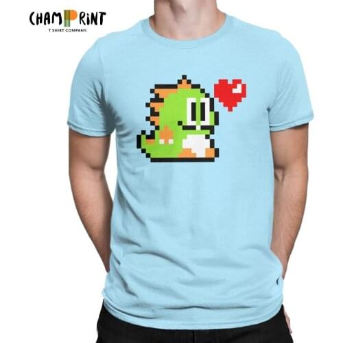 Pixel Bubble Bobble T-Shirt Men Retro Cute FC Console Game 2019 Fashion Pure Cotton Tees Short Sleeve T Shirt Gift Idea Tops