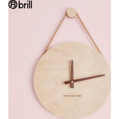 Creative Nordic Wood Wall Clock Modern Silent Japanese Style Simple Wall Watches Home Decor Living Room Office Decoration Modern