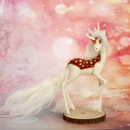 Non-Finished Felt Christmas Family Wedding Decoration Gift DIY Handmade Unicorn Deer Wool Needle Felt Decoration Material Kit