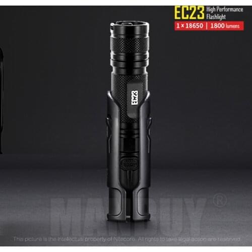 NITECORE EC23 1800 Lumens Cree XHP35 HD E2 LED High Performance 18650 Flashlight + NTH10 Torch Holster Outdoor Security Duty EDC
