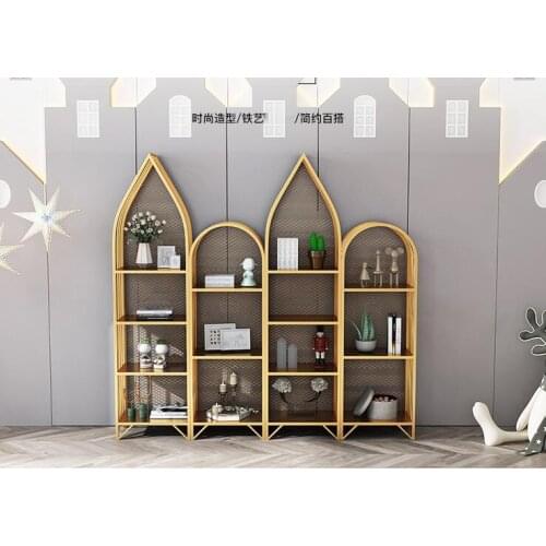 Nordic wrought iron shelf floor childrens room bookshelf online celebrity cosmetics storage display shelf decoration rack