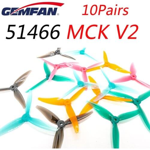 10 Pair Gemfan Hurrican 51499 /51466 5inch blade/ tri-blade Propeller Props CW CCW F or 2205-2306 Brushless Motor FPV Propeller