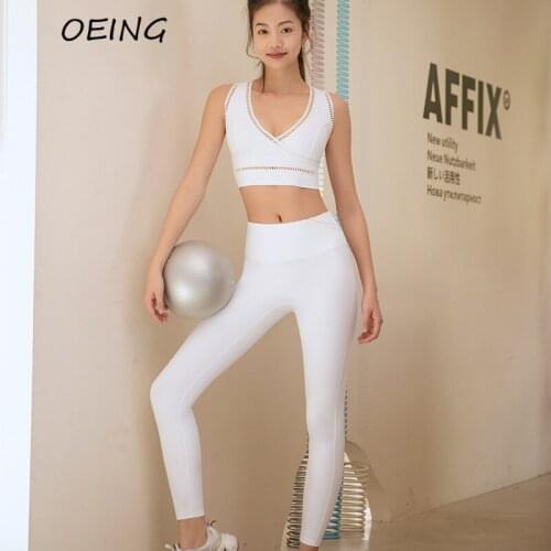 Workout Yoga Clothes Womens Yoga 2 Piece Sets Sexy Backless Sport Bras and Seamless Leggings Sets