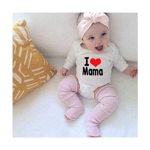 I LOVE MAMA Letter Print Baby Girls Boy Clothes Newborn Babies Romper Cute Long Sleeve Clothing Baby Romper Bebes 0-24m