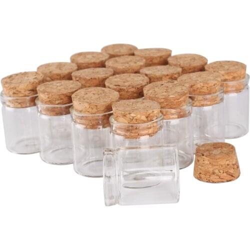 Wholesale 24 pieces 8ml 24*30mm Test Tubes with Cork Stopper Glass Jars Glass Vials Tiny Glass bottles for Wedding Craft