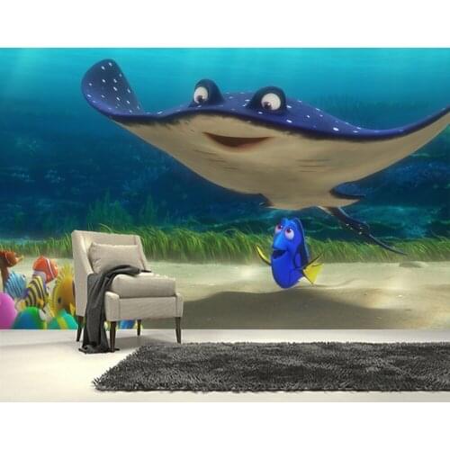 Custom papel DE parede infantil, Underwater world Cartoons mural for children room, boys and girls bedroom wall wallpaper