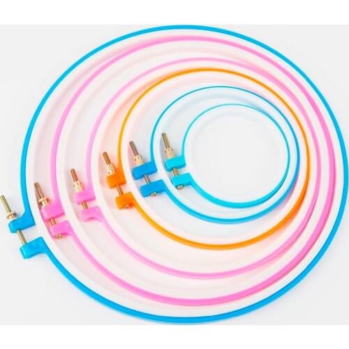 7 Size 7.7-26CM Plastic Frame Embroidery Hoop Ring DIY Needlecraft Cross Stitch Machine Round Loop Hand Household Sewing Tools