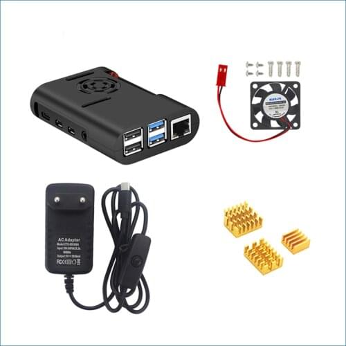 S ROBOT Raspberry Pi 4 ABS housing black plastic box housing with cooling fan cooler for Raspberry Pi 4 Model B Pi 4B RPI158