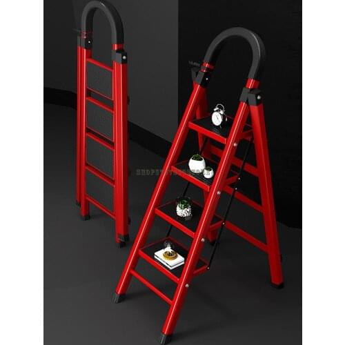 Ladder Household Folding Ladder Indoor Thickening Herringbone Ladder Multi-function Stairs Portable Stainless Steel Telescopic A