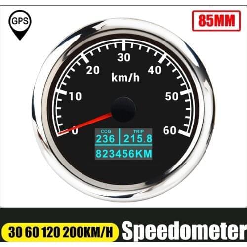 85MM GPS Speedometer 3 In 1 LCD Display Speedometer With COG Trip Total Mileage Fit For Car Boat Marine Motorcycle 12V 24V