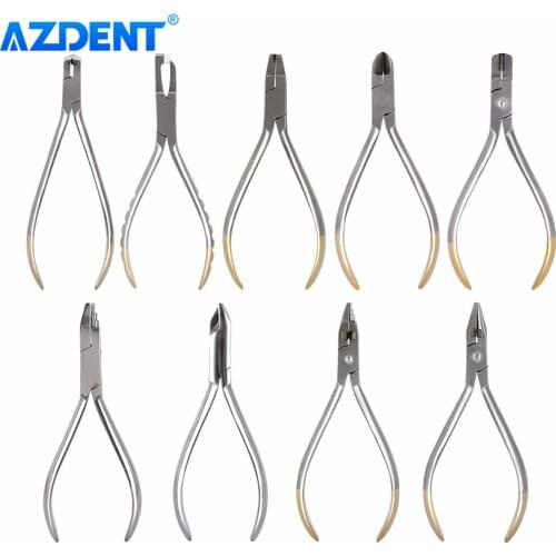 AZDENT Dental Orthodontic Plier Stainless Steel Dentist Instrument Dental Lab Forceps Filament End Cutting Plier Dentistry Tools