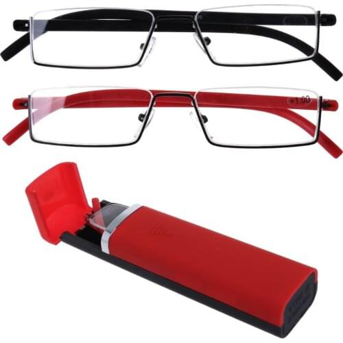 1PC Unisex Light Reading Glasses 1.0 To 4.0 Red/Black TR90 Eyes Care Healthy