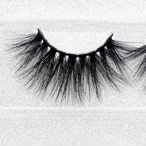 Visofree 25mm Eyelashes Medium Volume Eyelashes Handmade Human Hair Lashes Makeup False Eyelashes Clear Band Makeup Tools E63