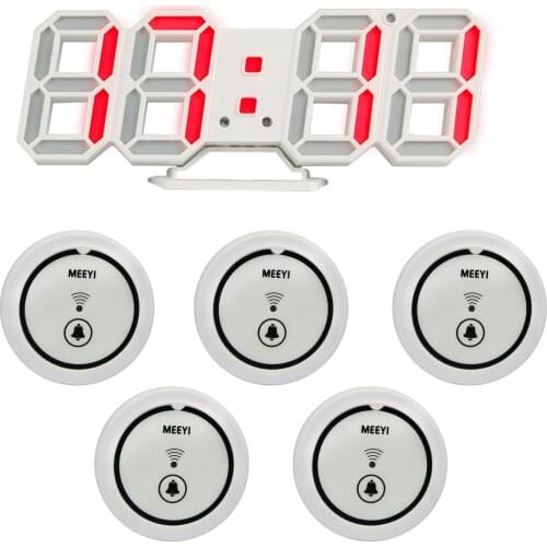 W611-48x/y-b11 visitor waiter restaurant food court table call system 5 buttons and 1 display
