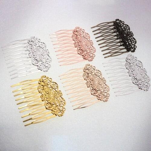 2pcs/lot 10 Teeth Hair Combs Findings Headdress Prom Bridal Wedding Hair Accessories Hair Forks Jewelry Hair Pins 55x56mm