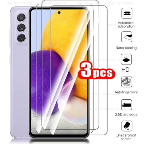 3pcs tempered glass for samsung galaxy a72 5g screen protector on samsun sansung galaxi a 72 a72 72a a726b protective glass film