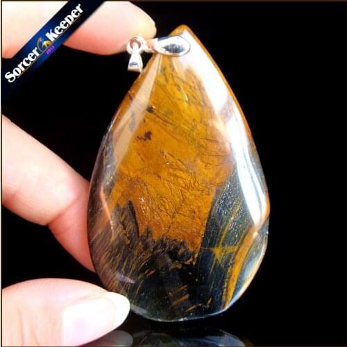 Women & Men Fashion Jewelry Pendant Necklaces With Chain Wholesale Natural Blue Tigers Eye Quartz Stone Colares Femininos RS101