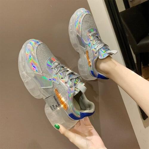Koovan womens sneaker 2020 Transparent Sneakers Women Ladies Platform Jelly Casual Shoes Woman Shining Running Footwear girls