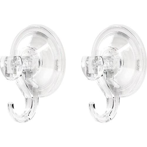 2/4 PCS Transparent Strong Suction Cup Hook Self Adhesive Door Wall Hangers Rack Cup Sucker for Home and Kitchen Bathroom