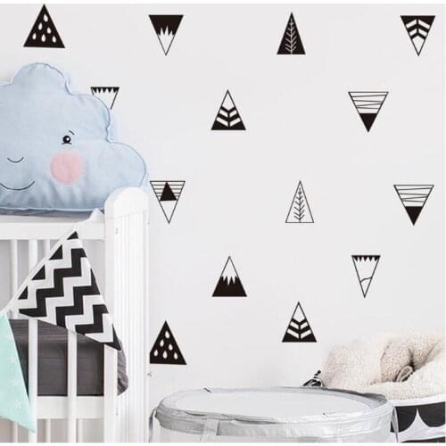 24pcs/set Geometric Tribal Mountains Wall Stickers Childrens Room Decoration Wall Decals DIY Adhesive Nursery Wall Poster B493