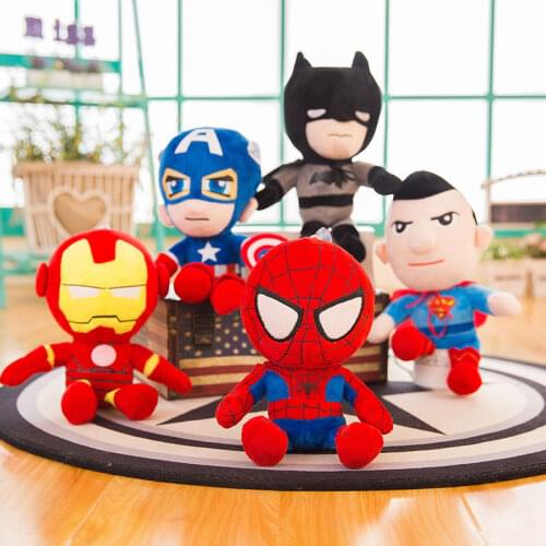 26cm Marvel Plush Spider-Man Doll Superman Captain America Iron Man Avengers Batman Disney Anime Figure Model Kid Toys Gift