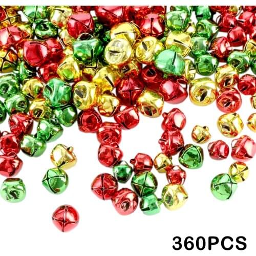 360Pcs Colored Bells Christmas Jingle Bells Colored Small Craft Bells Bulk Loose Beads for Christmas Supplies Craft Kits