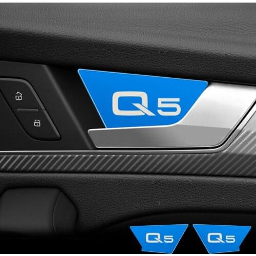 4pcs Car Door Bowl Handle Cover Trim Interior Stickers Case metal For AUDI Q5 Q5L Car Styling Accessories