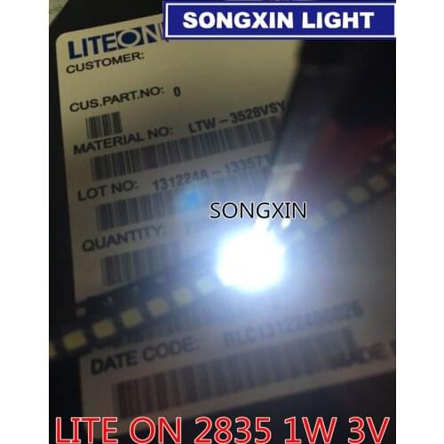 50pcs LITEON LED Backlight 1210 3528 2835 1W 1.5W 150LM Cool white LCD Backlight for TV TV Application LITE ON LED 2835 3528 3V
