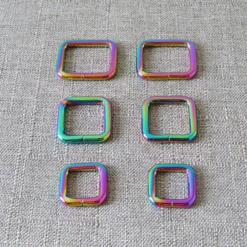 50Pcs/Lot Wholesale Metal Belt Ribbon Buckle Square Rectangular Clasp Bag Handbag Backpack Strap Loop Dog Leash Sewing Accessory