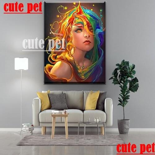 5D puzzle Fantasy woman round square diamond embroidery Diy full sets diamond painting mosaic pictures rhinestones icon Decor