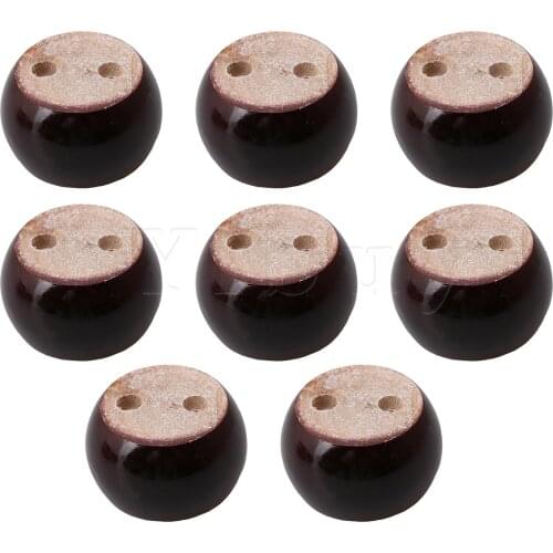 8 x Round Furniture Feets Eucalyptus for Sofa Table Red Brown 80x50mm