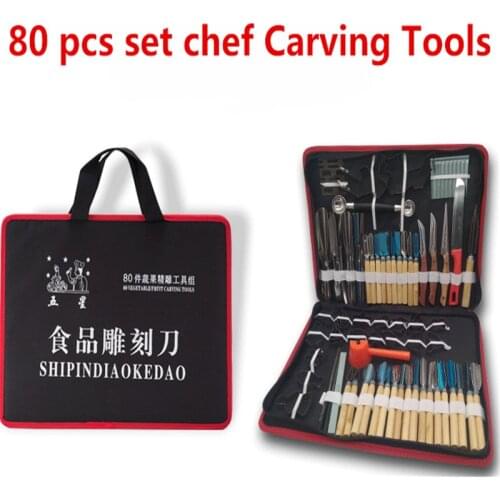 80pcs Culinary Practical chef Carving Tool set Fruit vegetable Garnishing Decorators Food Engraving Knife Art Tool Kitchen Tools