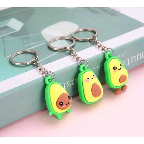 FREE SHIPPING BY DHL 100pcs/lot 2019 New Lovely Avocado Keychains Mini Fruit Avocado Keyrings for Gifts