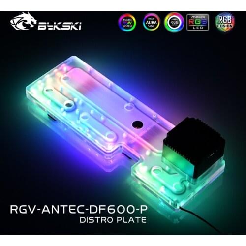 Bykski RGV-ANTEC-DF600-P Distro Plate,Waterway Board,Water Cooling Program Channel For Antec DF600/DP502 Chassis,12V/5V/MB SYNC