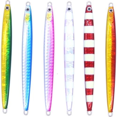 CASTFUN 20g 30g 40g 60g 6pcs Slow Blatt L Metal Jig Artificial Bait Fishing Slow Jig Casting Jjg Glow Fishing Jigging