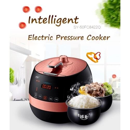 5L Electric Pressure Rice Cooker Household Intelligent Cooker Memory Microcomputer Pressure Cooker With 2 Container