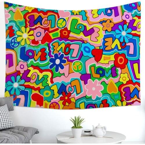 Geometric Colorful Blankets Alphabet flowers Tapestry Wall Hanging Bohemian Bedspread Blanket Dorm Home Decor mantas mandalas